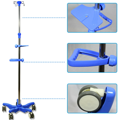 Stainless Hlau Pem Teb-sawv Infusion Stand